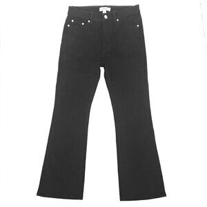NWOT Jason Wu Mid-Rise Cropped Kick Bootcut Black Jeans Stretch Size 6 / 27
